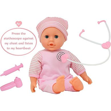 The New York Doll Collection 14 Inch Talking Baby Doll Doctor Playset