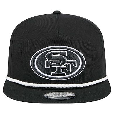 Men's New Era Black San Francisco 49ers B-Dub Golfer Snapback Hat