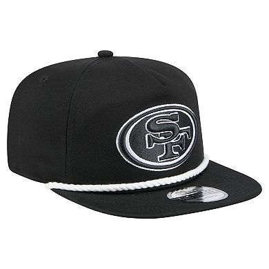 Men's New Era Black San Francisco 49ers B-Dub Golfer Snapback Hat