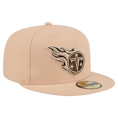 Men's New Era Tan Tennessee Titans Candied Pecan 59FIFTY Fitted Hat
