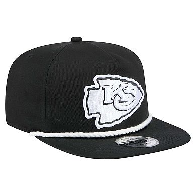 Men's New Era Black Kansas City Chiefs B-Dub Golfer Snapback Hat