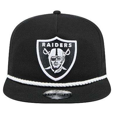 Men's New Era Black Las Vegas Raiders B-Dub Golfer Snapback Hat