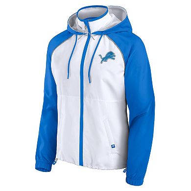 Women's Fanatics White Detroit Lions Full-Zip Anorak Hoodie Jacket