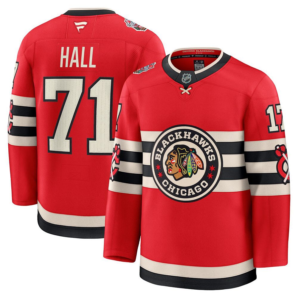 Men's Fanatics Taylor Hall Red Chicago Blackhawks 2025 NHL Winter