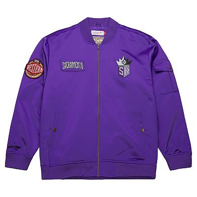 Men's Mitchell & Ness Purple Sacramento Kings Hardwood Classics Nights Team Leader Satin Full-Zip Jacket