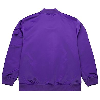 Men's Mitchell & Ness Purple Sacramento Kings Hardwood Classics Nights Team Leader Satin Full-Zip Jacket