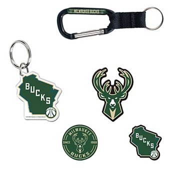 WinCraft Milwaukee Bucks 5-Pack Key Ring and Fridge Magnet Set