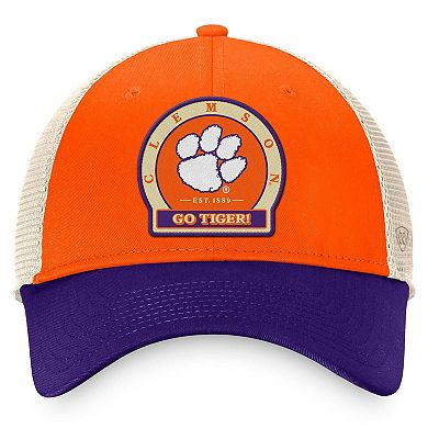 Men's Top of the World Orange Clemson Tigers Refined Trucker Adjustable Hat