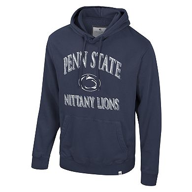 Men's Colosseum Navy Penn State Nittany Lions Big & Tall Cap E-Tan Pullover Hoodie