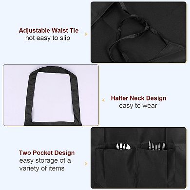 Kitchen Cooking Aprons Polyester Art Aprons Pottery Apron Artist Painting Apron with 2 Pockets