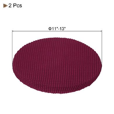 Round Bar Stool Covers 2 Pack, Round Chair Covers with Elastic Bands Dia.11"-16"
