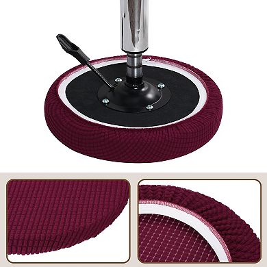 Round Bar Stool Covers 2 Pack, Round Chair Covers with Elastic Bands Dia.11"-16"