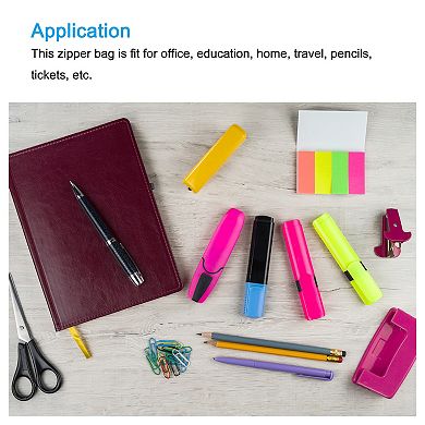 B8 Size Zip Pouch File Zipper Document Folder for Office Supplies Home, Assorted Colors Pack of 6