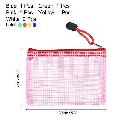 B8 Size Zip Pouch File Zipper Document Folder for Office Supplies Home, Assorted Colors Pack of 6