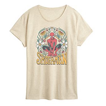 Women's Marvel Spider-Man Vintage Florals Graphic Tee