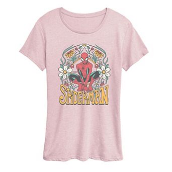 Women's Marvel Spider-Man Vintage Florals Graphic Tee