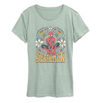 Women's Marvel Spider-Man Vintage Florals Graphic Tee
