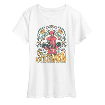 Women's Marvel Spider-Man Vintage Florals Graphic Tee