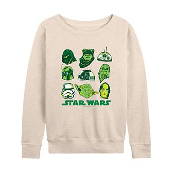 Women's Star Wars Green Vibes Grid French Terry Long Sleeve Tee