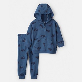 Toddler Boy Carter’s 2 pc Truck Print Hoodie & Joggers Set