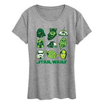 Women's Star Wars Green Vibes Grid Graphic Tee
