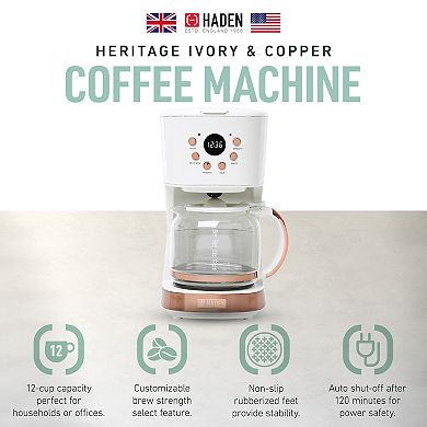 Haden Coffee Machine, 12 Cup Programmable Drip Coffee Maker