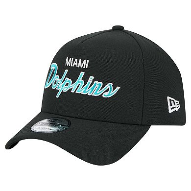 Men's New Era Black Miami Dolphins Smith 9FORTY Adjustable hat