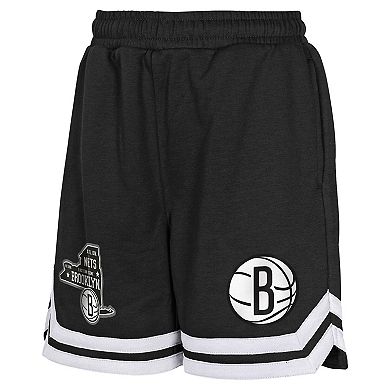 Youth Black Brooklyn Nets Teardrop Fleece Shorts