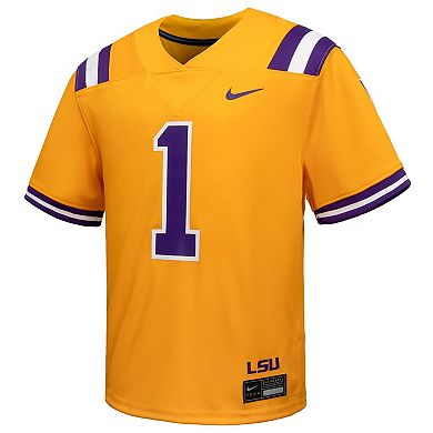Youth Nike #1 Gold LSU Tigers Alternate Game Jersey