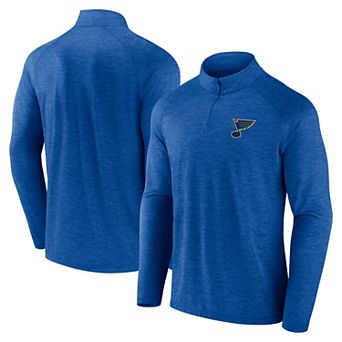 Men's Logo Athletic Blue St. Louis Blues Head-to-Head Raglan Quarter-Zip Top