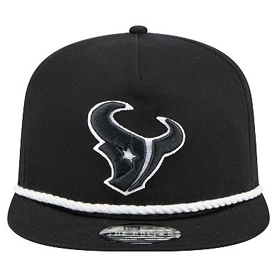 Men's New Era Black Houston Texans B-Dub Golfer Snapback Hat