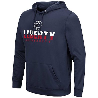 Men's Colosseum Navy Liberty Flames Lantern Pullover Hoodie