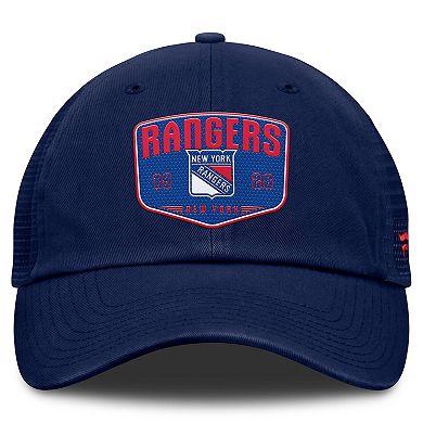 Men's Fanatics Blue New York Rangers Fundamental One-Time Trucker Adjustable Hat