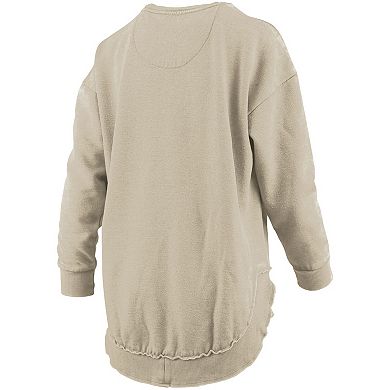 Women's Pressbox Tan Penn State Nittany Lions Poncho Fleece Pullover Sweatshirt