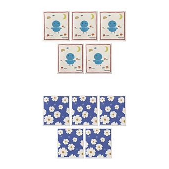 Reusable Cleaning Cloths, 10 Pack Swedish Kitchen Dish Towels No Odor Wildflowers 7" x 8"