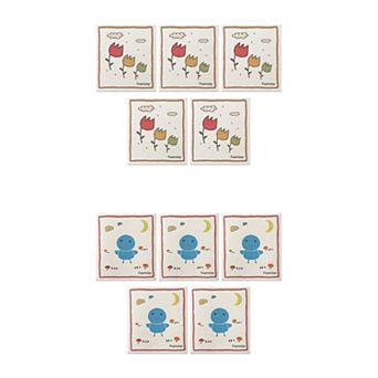 Reusable Cleaning Cloths, 10 Pack Swedish Kitchen Dish Towels No Odor Wildflowers 7" x 8"
