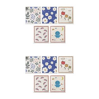 Reusable Cleaning Cloths, 10 Pack Swedish Kitchen Dish Towels No Odor Wildflowers 7" x 8"