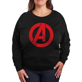 Plus Size Marvel Avengers Logo French Terry Long Sleeve Tee