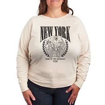 Plus Size Marvel Avengers New York French Terry Long Sleeve Tee