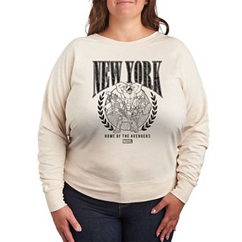 Plus Size Marvel Avengers New York French Terry Long Sleeve Tee