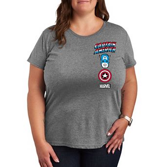 Plus Size Marvel Captain America Icons Graphic Tee