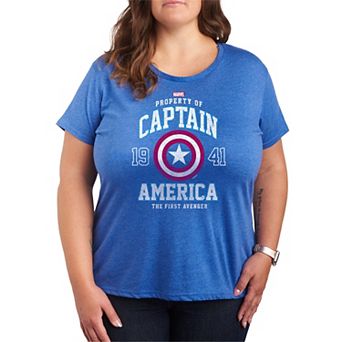 Plus Size Marvel Captain America Collegiate Graphic Tee