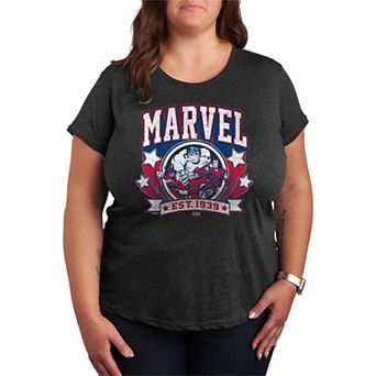 Plus Size Marvel Collegiate Americana Graphic Tee