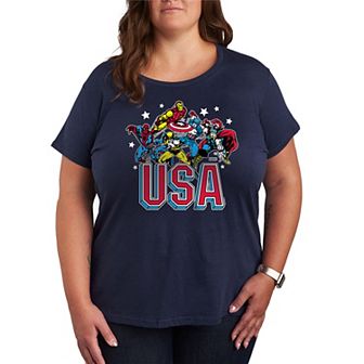 Plus Size Marvel USA Graphic Tee