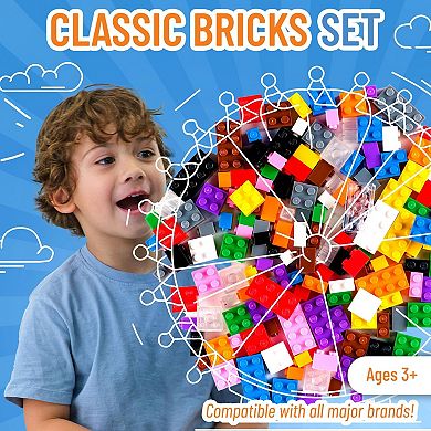 Toy Building Block Starter Kit, Vibrant Colors, 156 Pieces