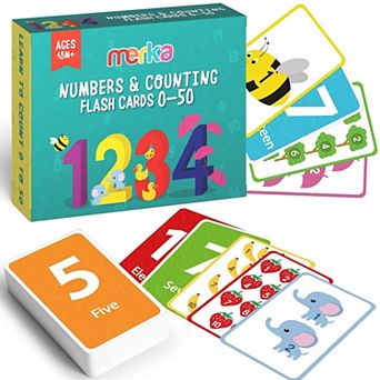 Math Counting Flashcards for Toddlers - Number Flash Cards 55 Counting Cards