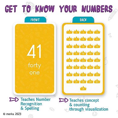 Math Counting Flashcards For Toddlers - Number Flash Cards 0-50 Counting