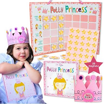 Princess Potty Training Gift Set, Book, Chart, Magnets, Crown For Toddler Girls