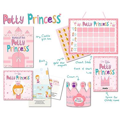 Princess Potty Training Gift Set, Book, Chart, Magnets, Crown For Toddler Girls