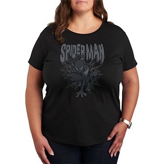 Plus Size Marvel Spider-Man Monochrome Graphic Tee